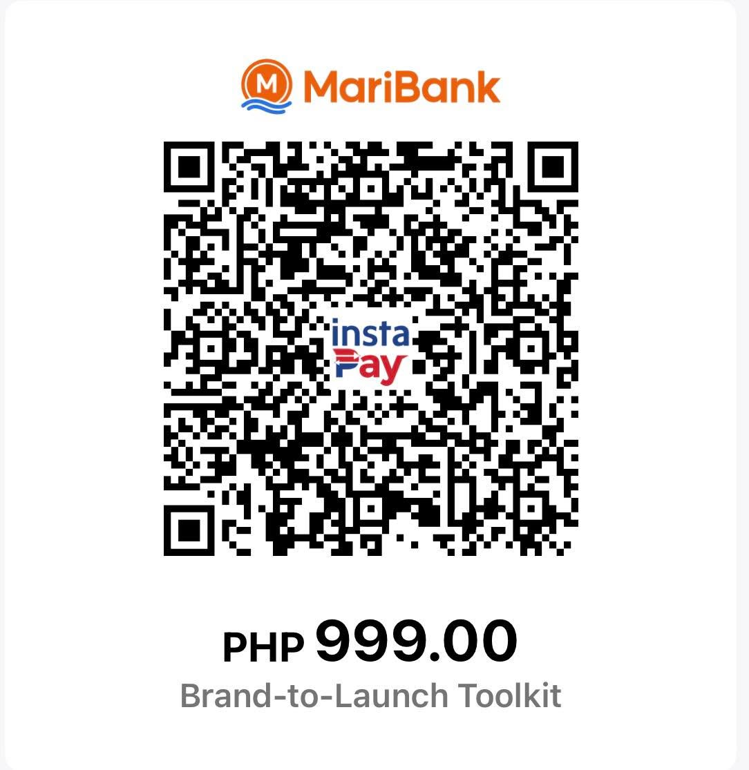MariBank InstaPay QR code to pay PHP 999 for the AI Brand-to-Launch Toolkit